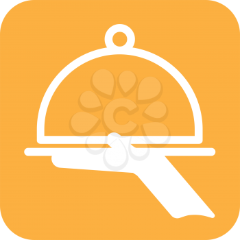 Simple thin line serving platter icon vector