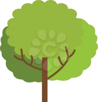 Simple flat color tree icon vector