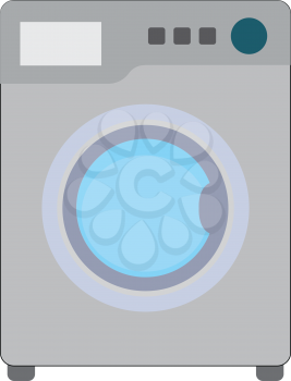 Simple flat color washing machine icon vector