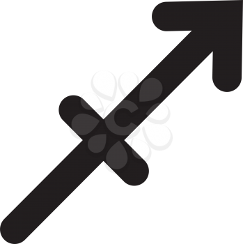 Simple flat black sagitarius sign icon vector
