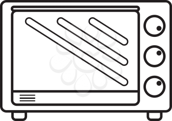 Simple thin line oven icon vector