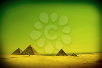 The Egyptian pyramids and beautiful desert. Egypt. Cairo - Giza.