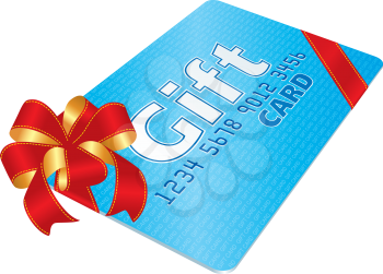 Gift Card with red bow (vector format)