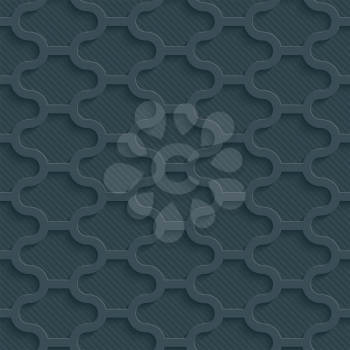 Dark perforated paper with cut out effect. Abstract 3d seamless background. Vector EPS10.