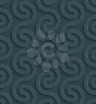 Dark perforated paper with cut out effect. Abstract 3d seamless background. Vector EPS10.