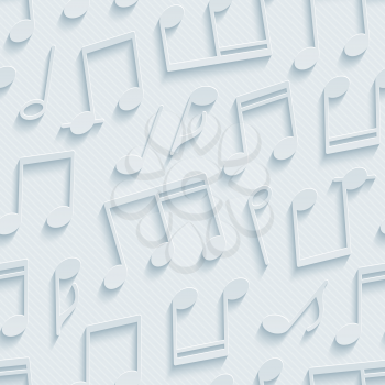 Light gray musical wallpaper. 3d seamless background. Vector EPS10.