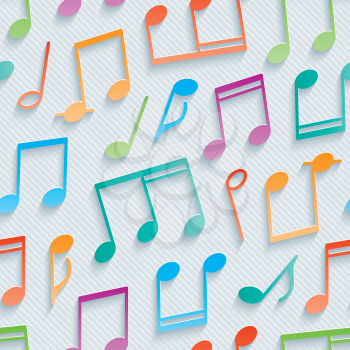 Multicolor musical wallpaper. 3d seamless background. Vector EPS10.
