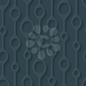 Dark gray perforated paper with cut out effect. Abstract 3d seamless background. Vector EPS10.