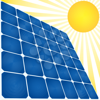 Solar energy icon. Solar panel and Sun.
