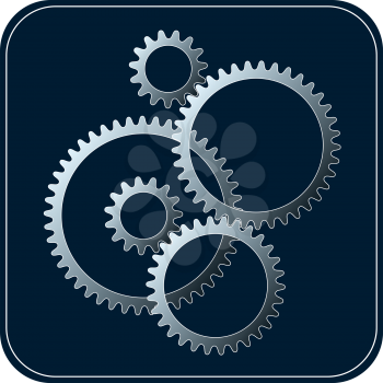 Gears ( Cog wheels ) set with 3d effect on white background. Teamwork concept symbol. Vector EPS10.