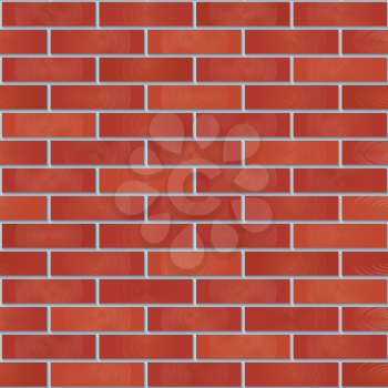 Bricks wall seamless background. Tileable pattern of new red brickwall. Vector EPS10.