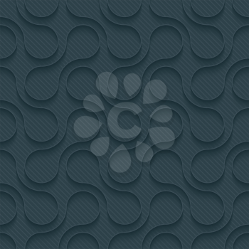 Dark perforated paper with outline extrude effect. 3d seamless wallpaper. Vector background EPS10.