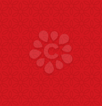 Floral ornament. Red Neutral Seamless Pattern for Modern Design in Flat Style. Tileable Geometric Vector Background.