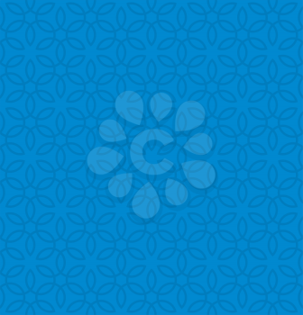 Floral ornament. Blue Neutral Seamless Pattern for Modern Design in Flat Style. Tileable Geometric Vector Background.