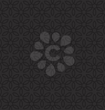 Floral ornament. Black Neutral Seamless Pattern for Modern Design in Flat Style. Tileable Geometric Vector Background.