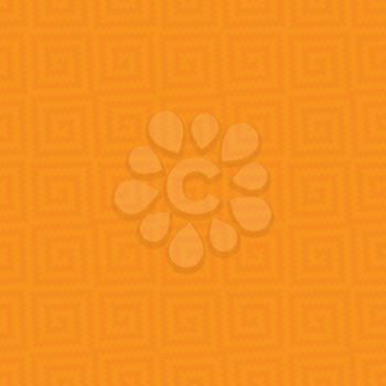 Orange Meander Pixel Art Pattern. White Neutral Seamless Pattern for Modern Design in Flat Style. Tileable Greek Key Vector Background.