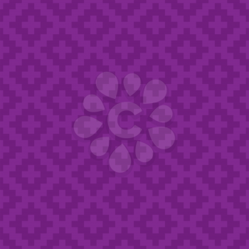 Purple Squares Pixel Art Pattern. Checked White Neutral Seamless Pattern for Modern Design in Flat Style. Tileable Geometric Vector Background.