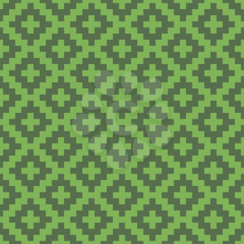 Squares Pixel Art Pattern. Checked Neutral Seamless Pattern for Modern Design in Flat Style. Tileable Geometric Vector Background.