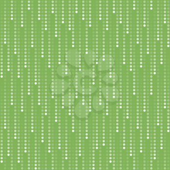 Greenery Rain Fall Seamless Pattern. Halftone Dots Tileable Vector Background.