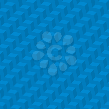 Blue Isometric Chevron Pattern. Neutral Seamless Herringbone Wallpaper Pattern for Modern Design in Flat Style. Tileable Geometric Tech Vector Background.