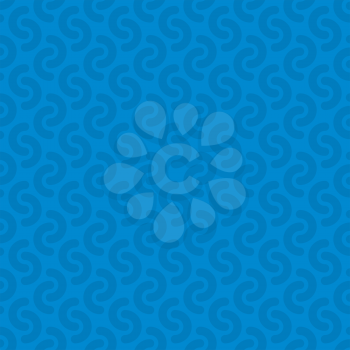Rounded lines seamless vector pattern. Neutral seamless vector background in blue color.