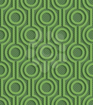 Greenery arabic style latice pattern. Abstract 3d seamless background. Vector EPS10.