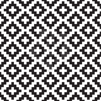 Black and white Squares Pixel Art Pattern. Checked Neutral Seamless Pattern for Modern Design in Flat Style. Tileable Geometric Vector Background.
