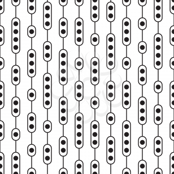 Monochrome seamless pattern. Black and white tileable wallpaper vector background.