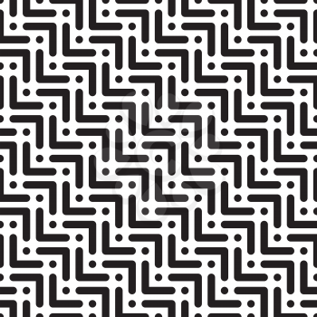 Herringbone monochrome seamless pattern in flat style. Tileable vector web background in black and white color.