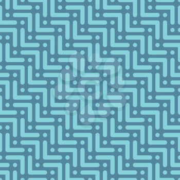 Herringbone seamless pattern in flat style. Tileable vector web background in blue color.