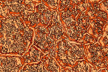 Abstract digital detailed tricky pattern in orange hues