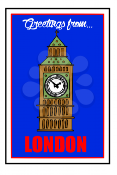 Royalty Free Clipart Image of a Postcard from London