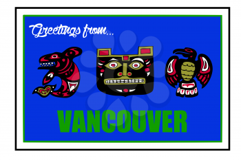 Royalty Free Clipart Image of a Postcard from Vancouver