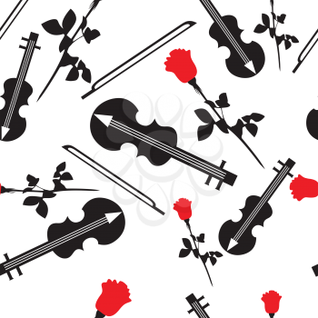 Vector. Seamless ornament with violin in color  17