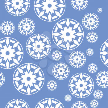 Vector. Seamless ornament snowflake  in color 488