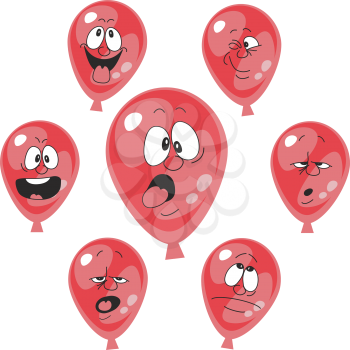 Vector. Emotion red balloon set 008