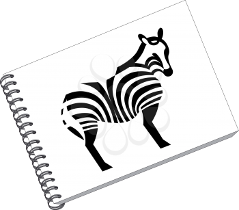 Vector.Notes with zebra in color 06