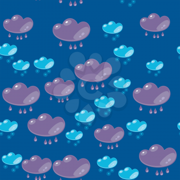 Cartoon rain and snow seamless pattern 638