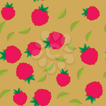 Raspberry cartoon seamless pattern 652
