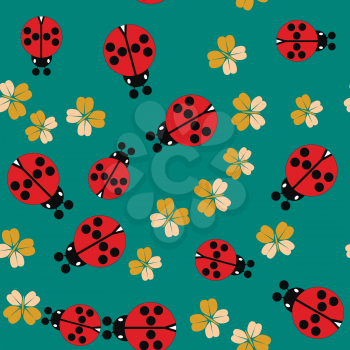 Cartoonn ladybug seamless texture 661