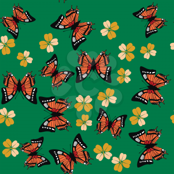 Butterfly and flower seamless texture 672