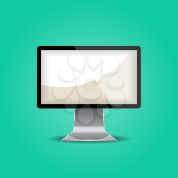 Mock up Monitor isolated on cyan background. Vector illustration