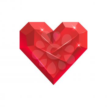 Abstract Valentine Card. Heart Gem. Vector illustration