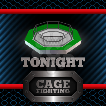 Cage Fighting. MMA Poster. Banner. Vector illustration