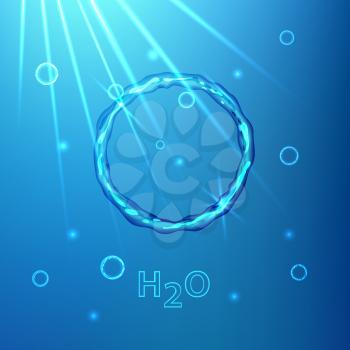 Deep Water Flow Bubble ring. Vector illustration