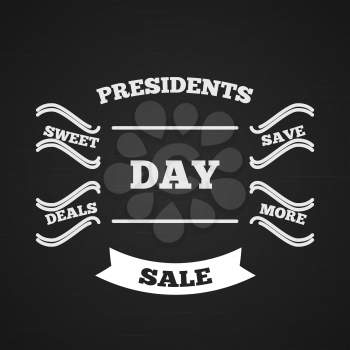Presidents Day. Sale. Typography chalk. Vector illustration