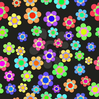 Abstract Colorful Floral Seamless Pattern. Vector illustration