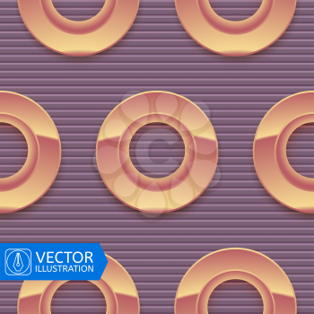 3d Circle Frame. Seamless Background. Vector illustration