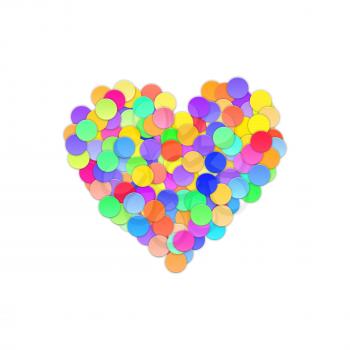 Colorful Confetti Heart. Valentine Day. Vector illustration