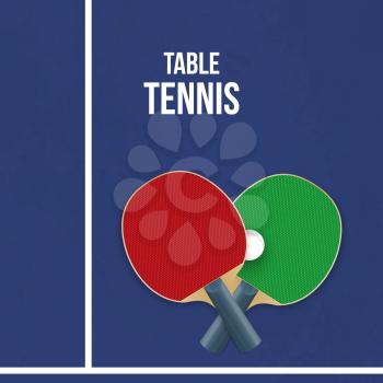 Two rackets for playing table tennis. Vector illustration